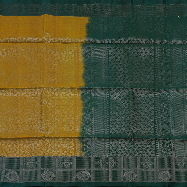 Hayagrivas Handloom Sampanga Yellow Soft Silk Saree with Karum Pachai Border KBE674G2-14