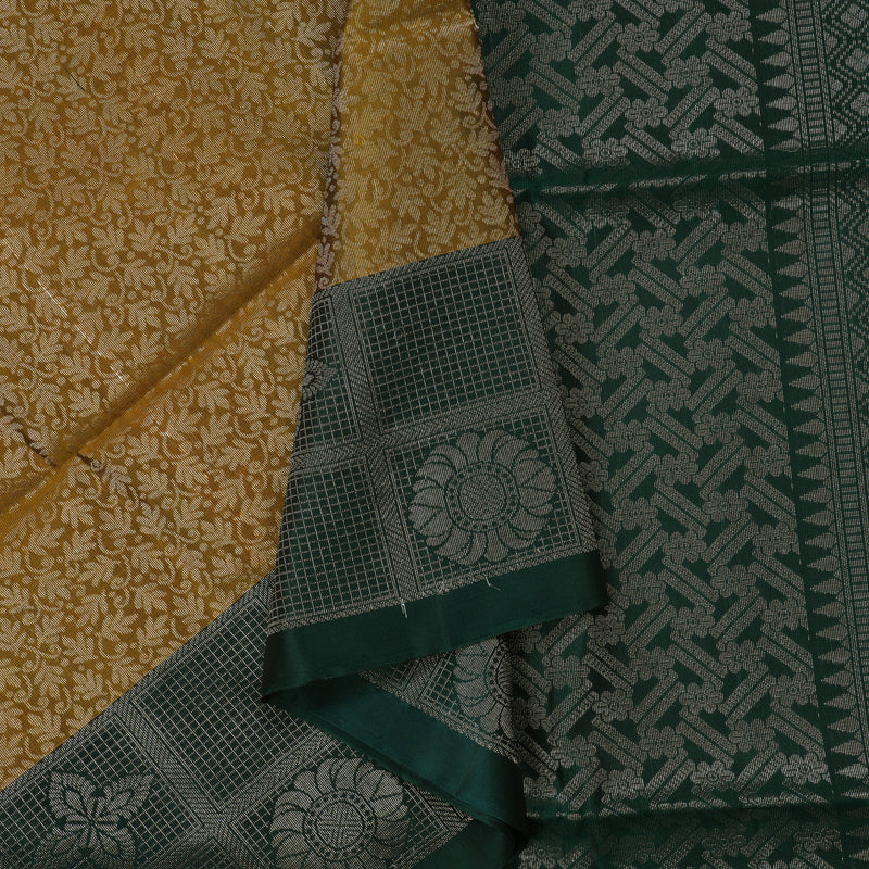 Hayagrivas Handloom Sampanga Yellow Soft Silk Saree with Karum Pachai Border KBE674G2-14
