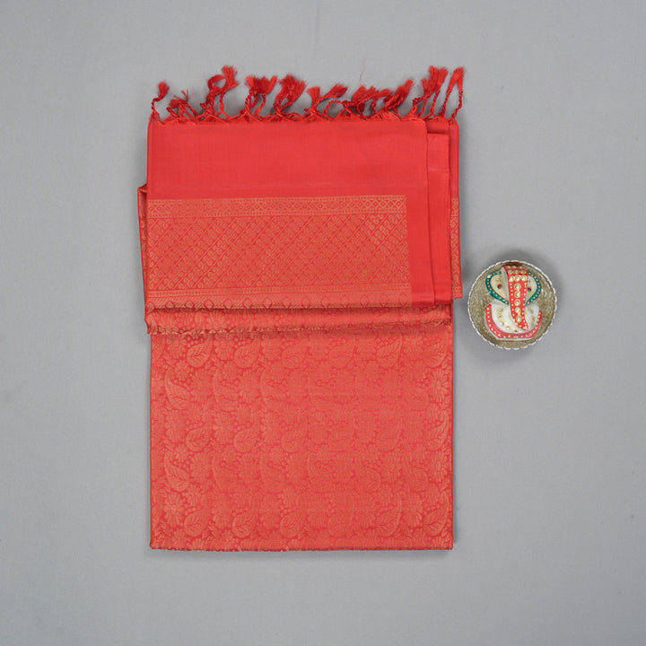 Hayagrivas Orange Handloom Soft Silk Saree KBE674G2-18