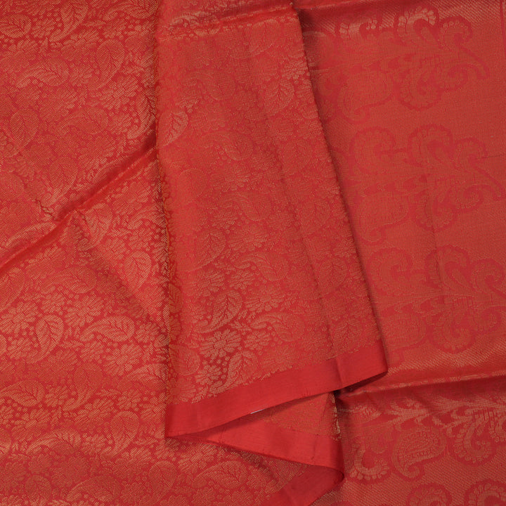 Hayagrivas Orange Handloom Soft Silk Saree KBE674G2-18