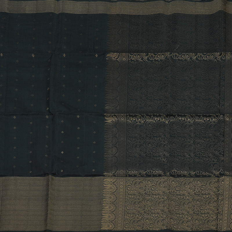 Hayagrivas Handloom Black Soft Silk Saree KBE674G3-4