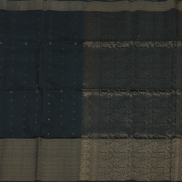 Hayagrivas Handloom Black Soft Silk Saree KBE674G3-4