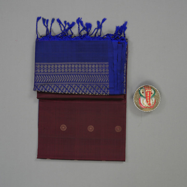 Hayagrivas Wine Maroon Pure Soft Silk Saree KBE674G3-7