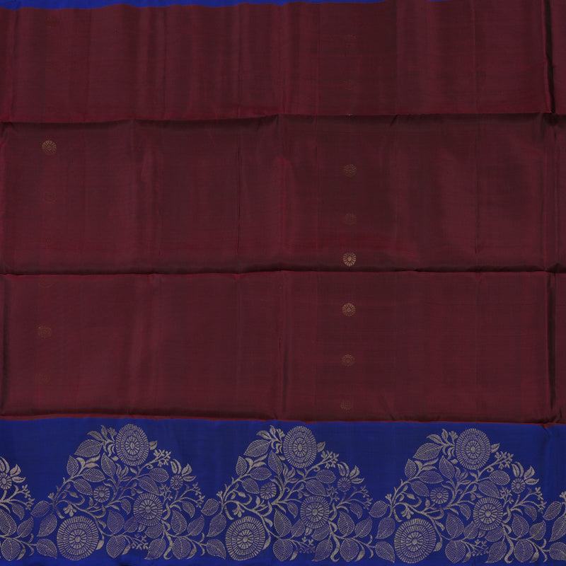 Hayagrivas Wine Maroon Pure Soft Silk Saree KBE674G3-7