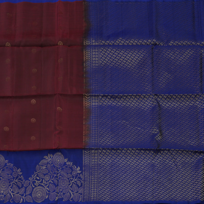 Hayagrivas Wine Maroon Pure Soft Silk Saree KBE674G3-7