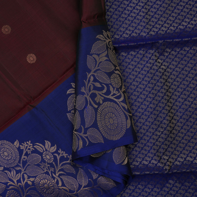 Hayagrivas Wine Maroon Pure Soft Silk Saree KBE674G3-7