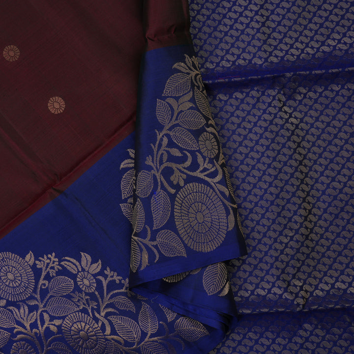 Hayagrivas Wine Maroon Pure Soft Silk Saree KBE674G3-7