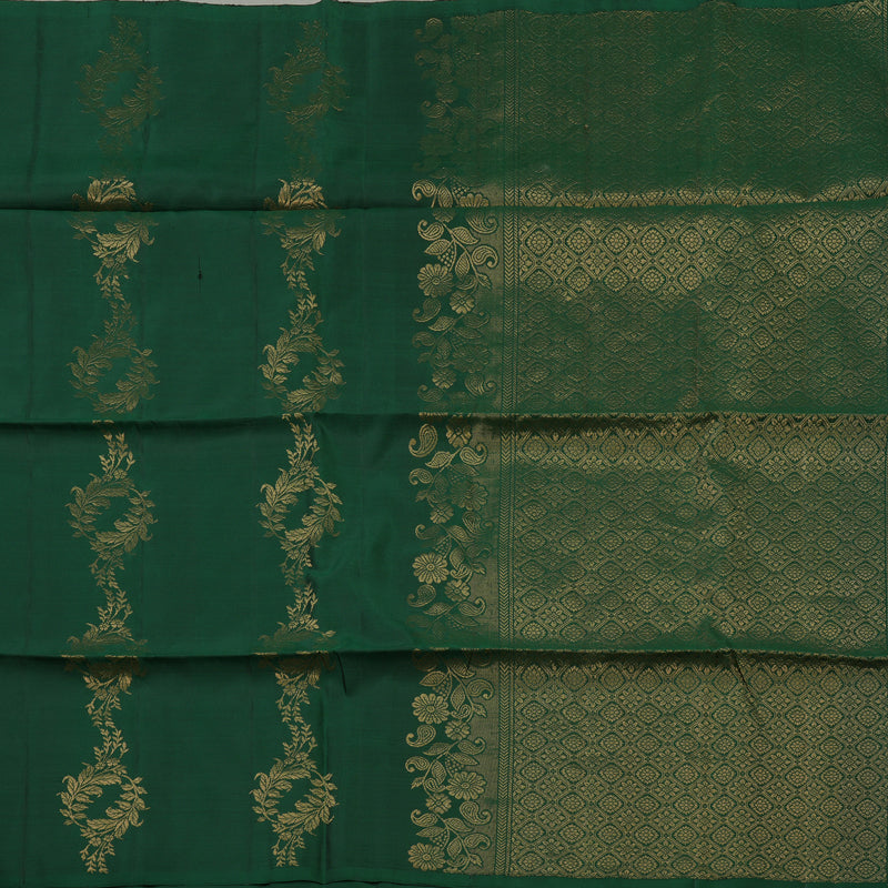 Hayagrivas Handloom Bottle Green Pure Soft Silk Saree KBE674G5-2