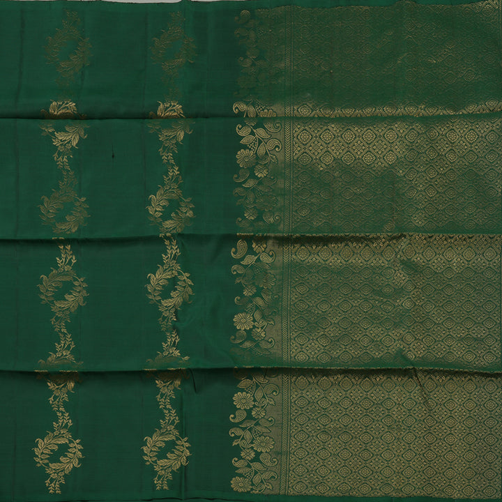 Hayagrivas Handloom Bottle Green Pure Soft Silk Saree KBE674G5-2