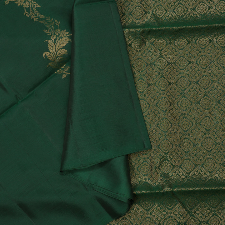 Hayagrivas Handloom Bottle Green Pure Soft Silk Saree KBE674G5-2