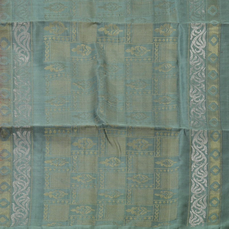 Hayagrivas Handloom Araku Maroon Pure Soft Silk Saree with Greenish-Grey Border KBE674G6-9