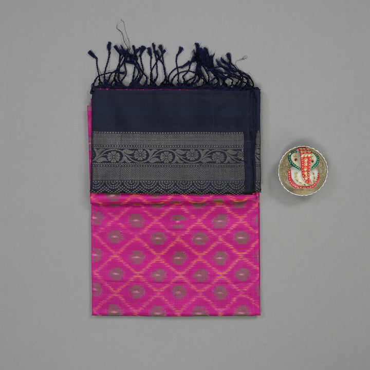 Hayagrivas Magenta Pure Ikkat Soft Silk Saree KBE674G9-1