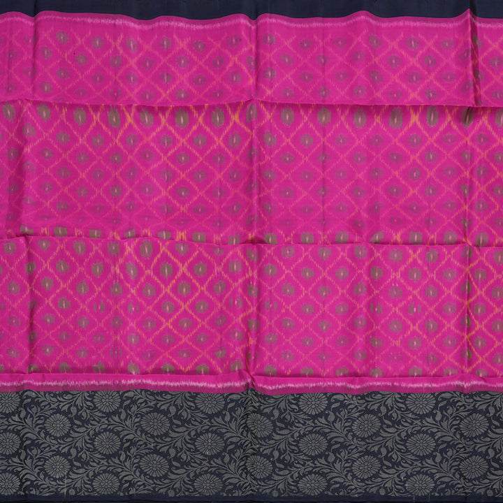 Hayagrivas Magenta Pure Ikkat Soft Silk Saree KBE674G9-1