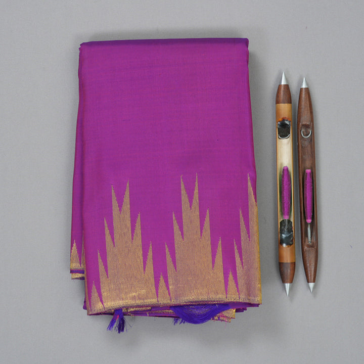 Hayagrivas Handloom Purple Kanjivaram Silk Saree KBE683G8-3