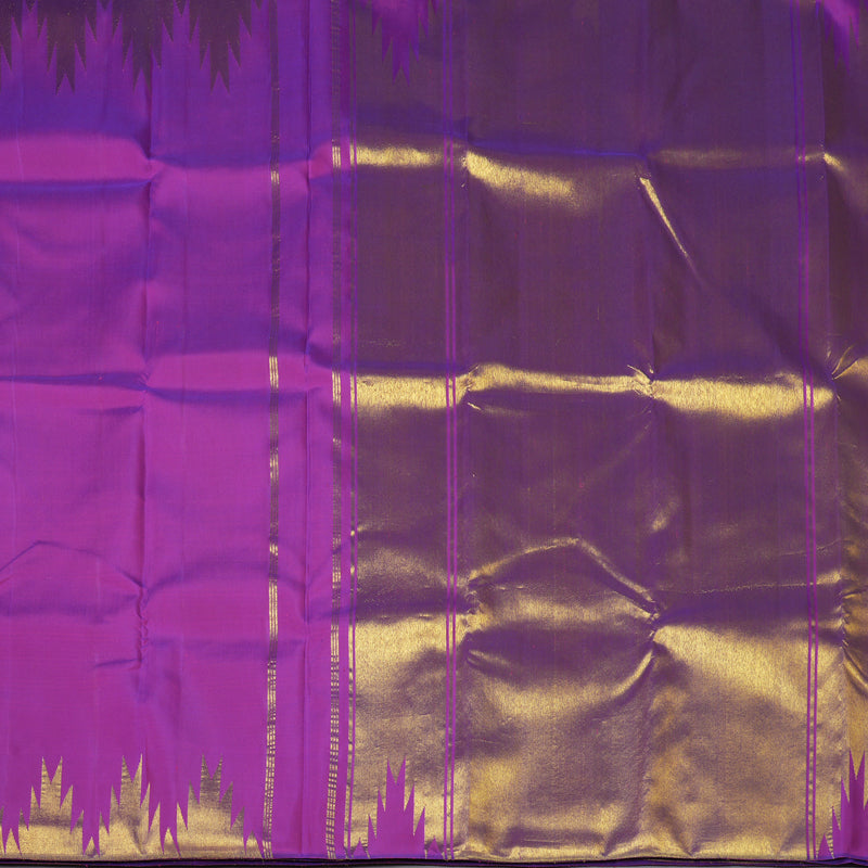 Hayagrivas Handloom Purple Kanjivaram Silk Saree KBE683G8-3