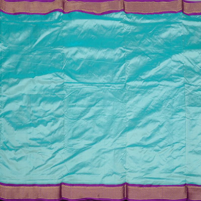 Hayagrivas Handloom Ten Yards Silk Saree in Tranquil Sky Blue KBE68D1-24