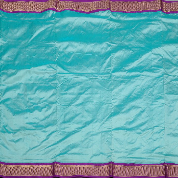 Hayagrivas Handloom Ten Yards Silk Saree in Tranquil Sky Blue KBE68D1-24