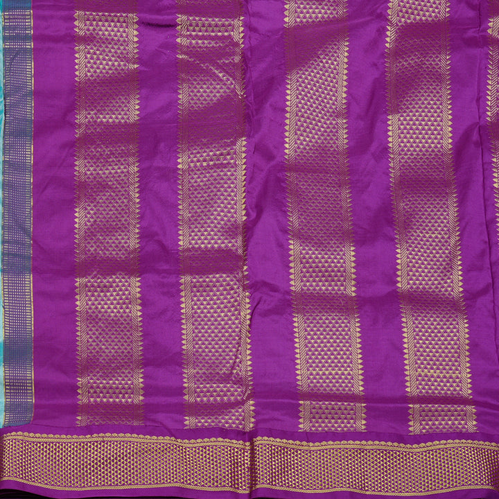 Hayagrivas Handloom Ten Yards Silk Saree in Tranquil Sky Blue KBE68D1-24