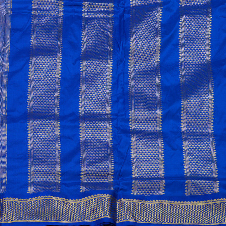 Hayagrivas Handloom Onion Pink Ten Yards Kanjivaram Silk Saree with Ganga Jamuna (Blue & Green) Border KBE68D1-36