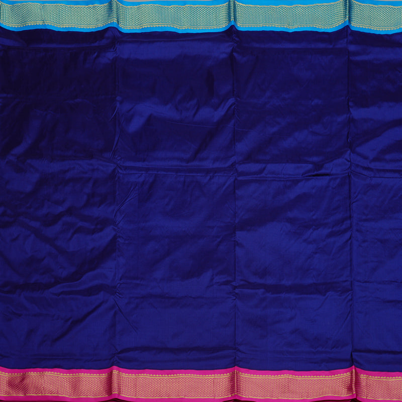Hayagrivas Handloom Ganga Jamuna Ten Yards Silk Saree in Timeless Blue KBE68D1-42