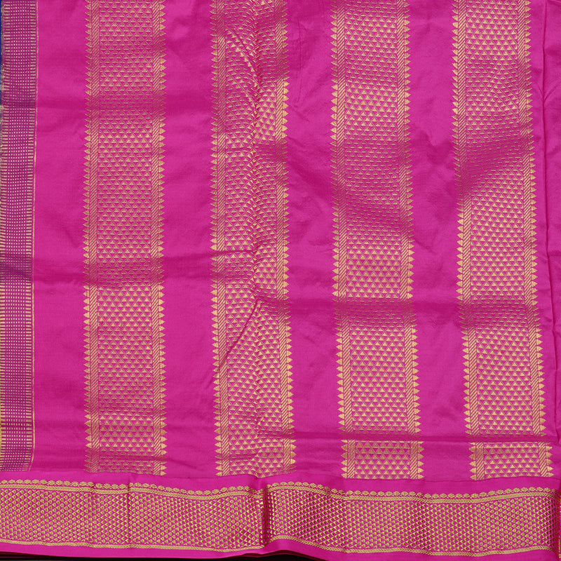Hayagrivas Handloom Ganga Jamuna Ten Yards Silk Saree in Timeless Blue KBE68D1-42