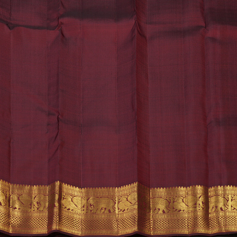 Hayagrivas Handloom Pure Kanjivaram Silk Saree in Vibrant Wine Maroon KBE697G1-1
