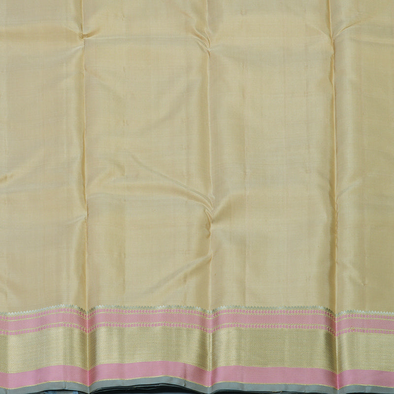 Hayagrivas Handloom Creamy Beige Kanjivaram Silk Saree KBE699G10-3