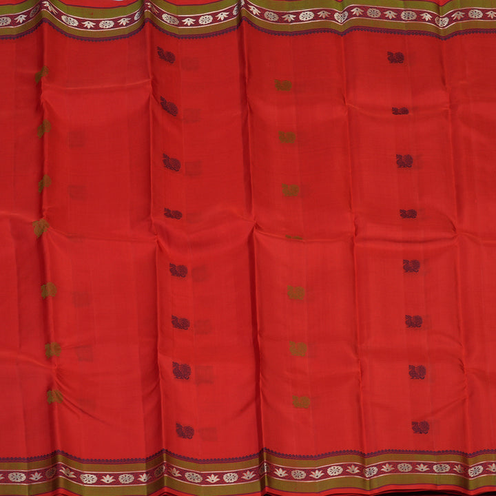 Hayagrivas Handloom Red Kanjivaram Silk Saree KBE699G6-4