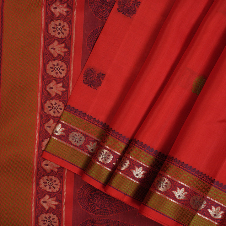 Hayagrivas Handloom Red Kanjivaram Silk Saree KBE699G6-4