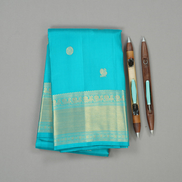 Hayagrivas Sky Blue Handloom Kanjivaram Silk Saree KBE6D1-1