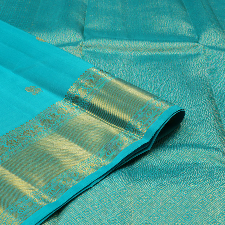 Hayagrivas Sky Blue Handloom Kanjivaram Silk Saree KBE6D1-1