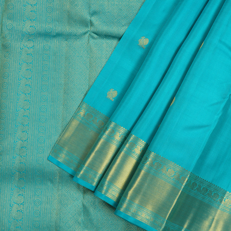 Hayagrivas Sky Blue Handloom Kanjivaram Silk Saree KBE6D1-1