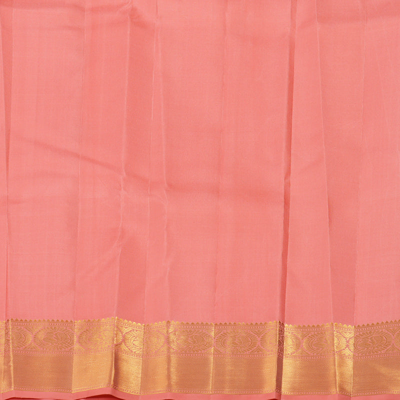 Hayagrivas Peach Pink Handloom Kanjivaram Silk Saree with Peach Pink Border KBE6D1-2