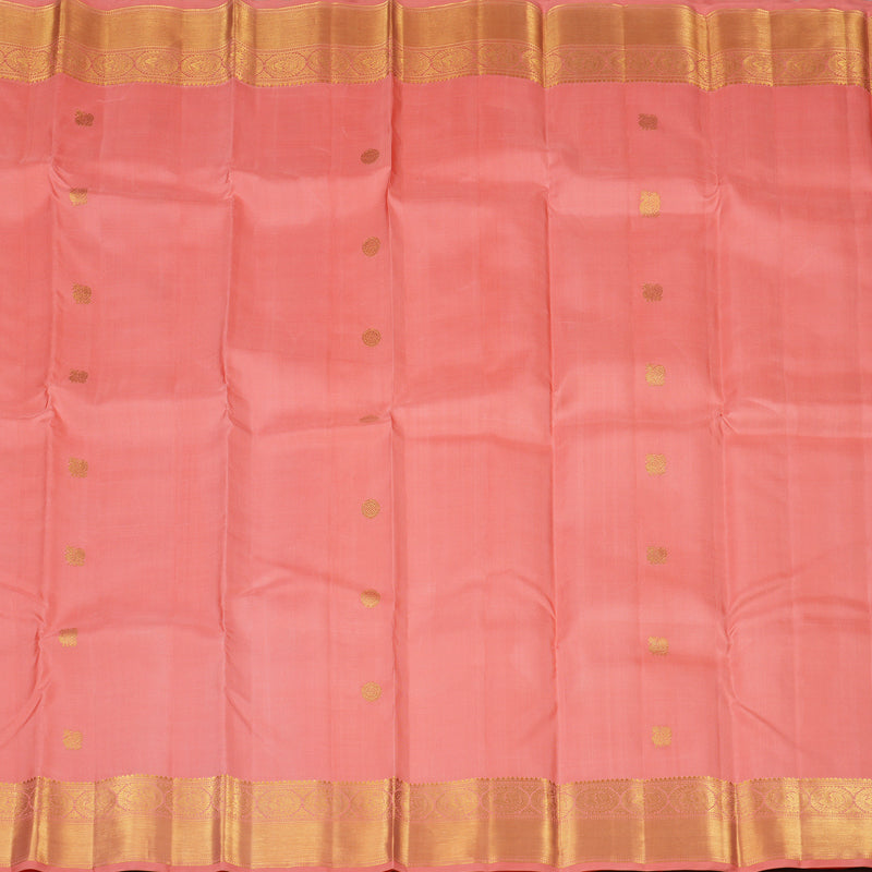 Hayagrivas Peach Pink Handloom Kanjivaram Silk Saree with Peach Pink Border KBE6D1-2