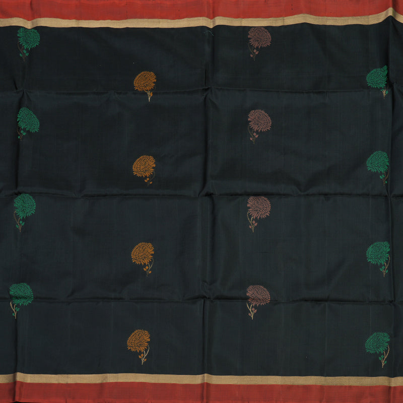 Hayagrivas Black Pure Soft Silk Saree KBE70D1-48