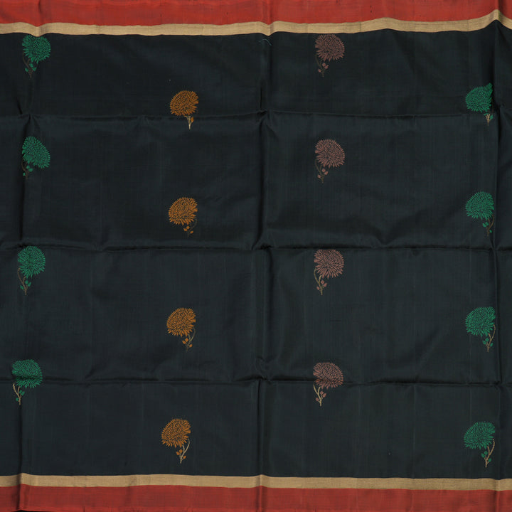 Hayagrivas Black Pure Soft Silk Saree KBE70D1-48