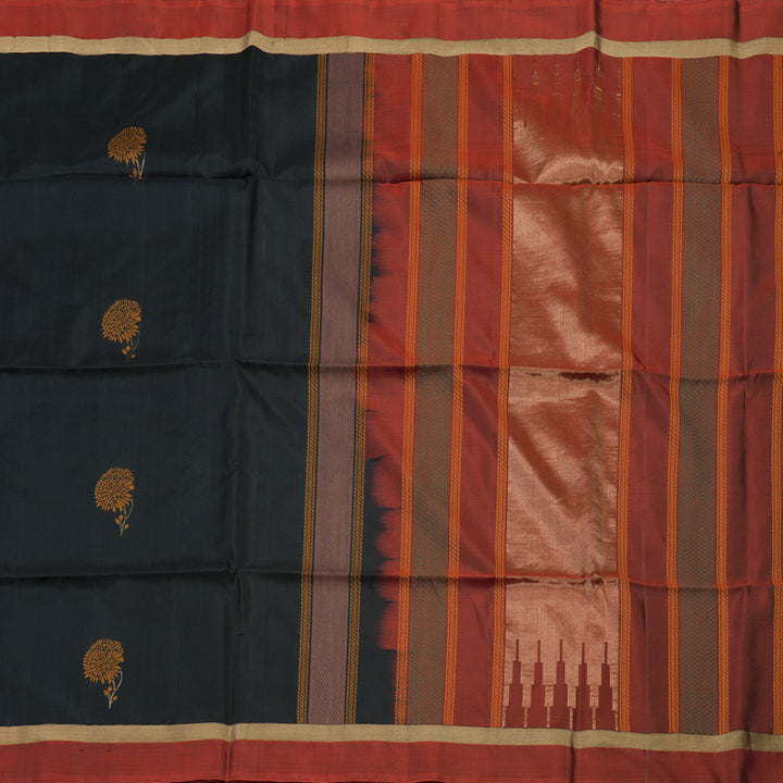 Hayagrivas Black Pure Soft Silk Saree KBE70D1-48