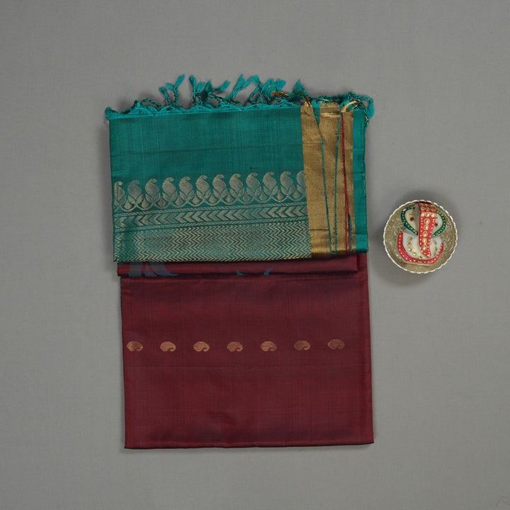 Hayagrivas Handloom Araku Maroon Soft Silk Saree KBE70D2-7