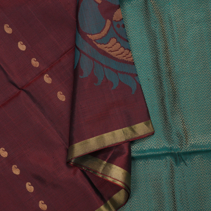 Hayagrivas Handloom Araku Maroon Soft Silk Saree KBE70D2-7