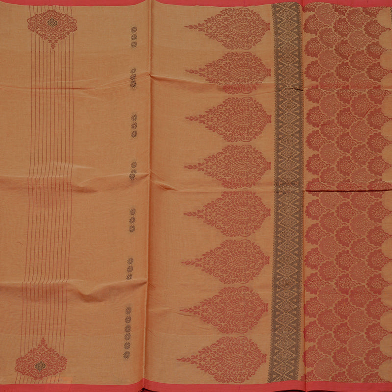 Hayagrivas Handloom Pure Cotton Saree in Understated Sandal KBE71D1-1