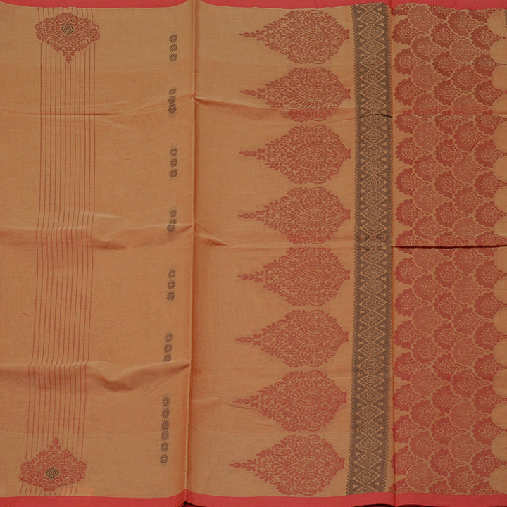 Hayagrivas Handloom Pure Cotton Saree in Understated Sandal KBE71D1-1