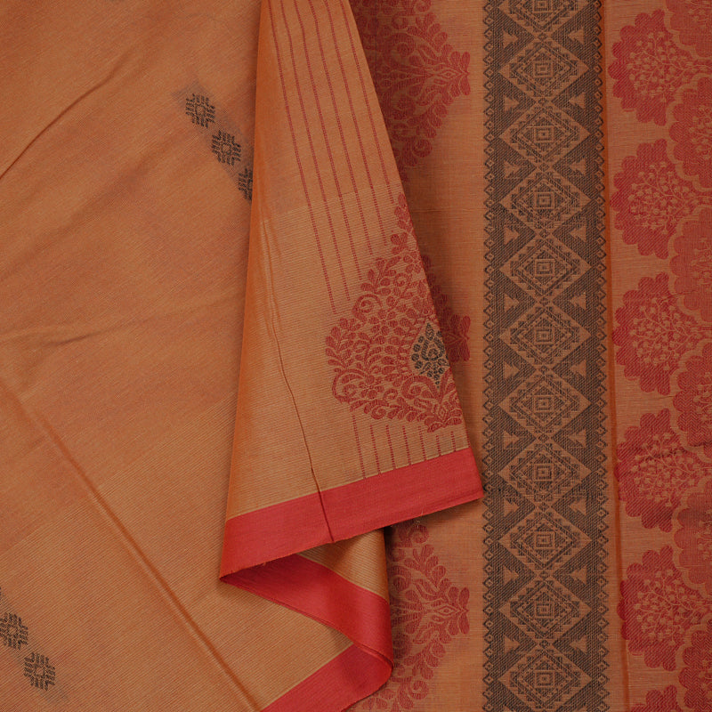 Hayagrivas Handloom Pure Cotton Saree in Understated Sandal KBE71D1-1