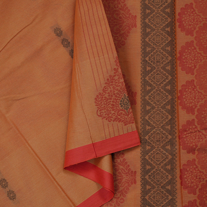 Hayagrivas Handloom Pure Cotton Saree in Understated Sandal KBE71D1-1