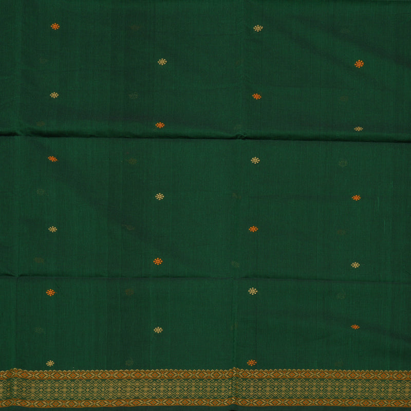Hayagrivas Handloom Pure Cotton Saree in Grand Bottle Green KBE71D10-1
