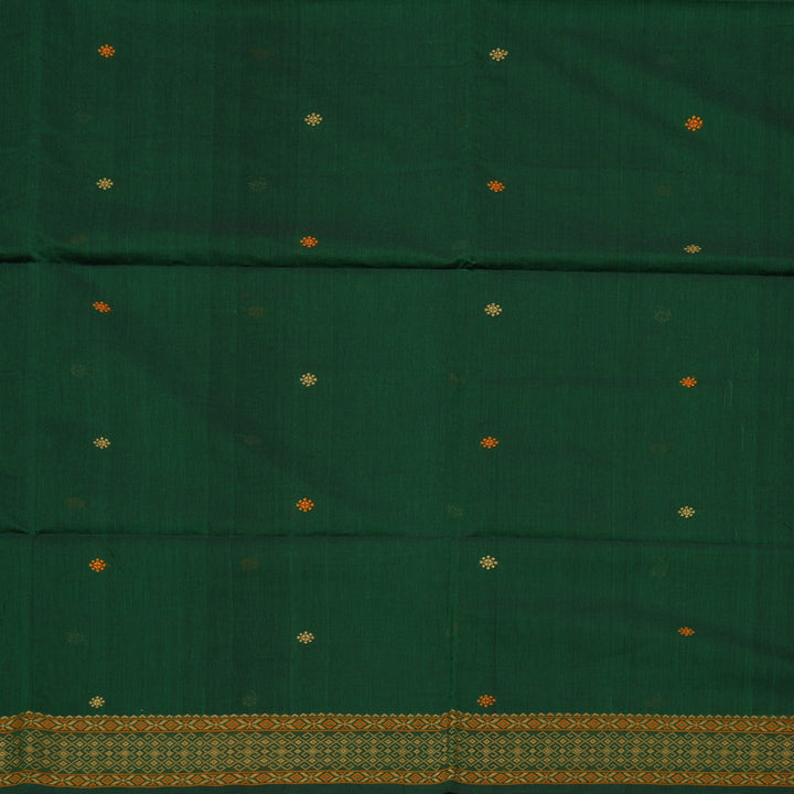 Hayagrivas Handloom Pure Cotton Saree in Grand Bottle Green KBE71D10-1