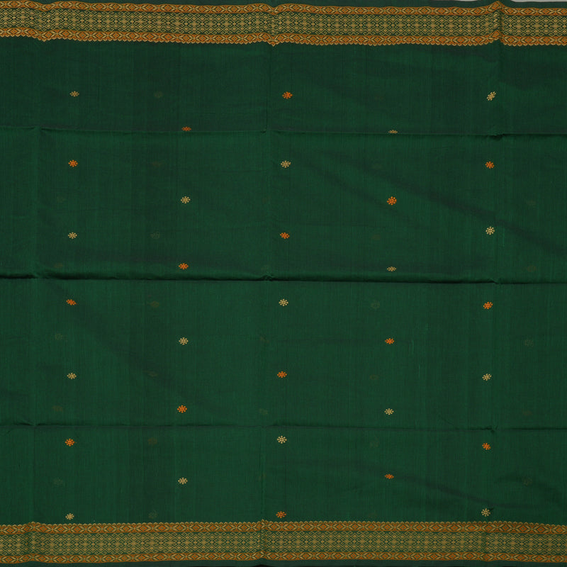 Hayagrivas Handloom Pure Cotton Saree in Grand Bottle Green KBE71D10-1