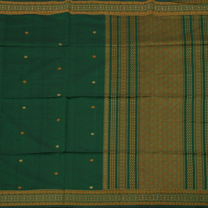 Hayagrivas Handloom Pure Cotton Saree in Grand Bottle Green KBE71D10-1