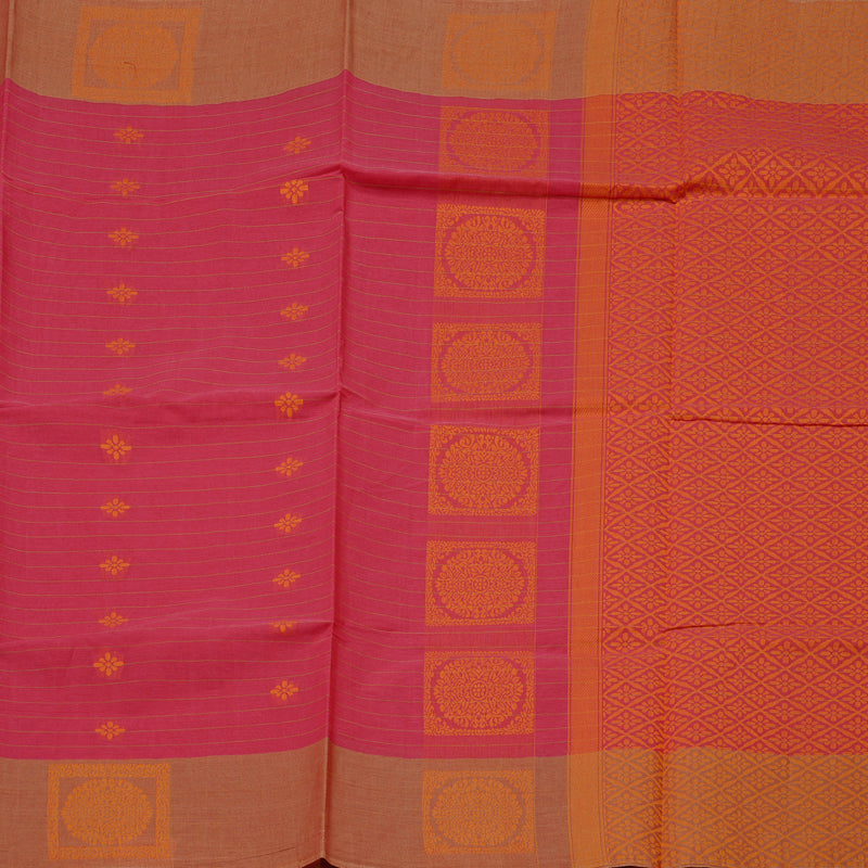 Hayagrivas Handloom Pure Cotton Saree in Timeless Pink KBE71D11-1