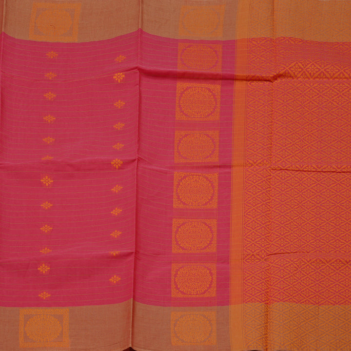 Hayagrivas Handloom Pure Cotton Saree in Timeless Pink KBE71D11-1