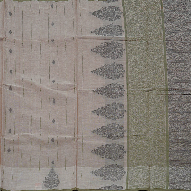 Hayagrivas Handloom Pure Cotton Saree in Soothing Sandal KBE71D12-1